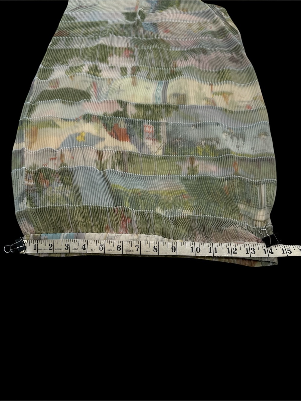 Lafayette 148 New York Pastel Scenic Pleated Maxi Skirt Sz M-L - Picture 15 of 15